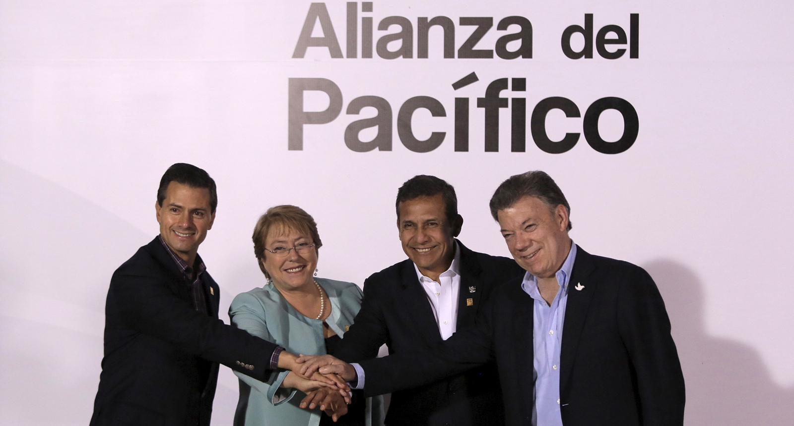Die Präsidenten Chiles, Kolumbiens, Mexikos und Perus auf dem XI. Gipfeltreffen der Pazifikallianz.