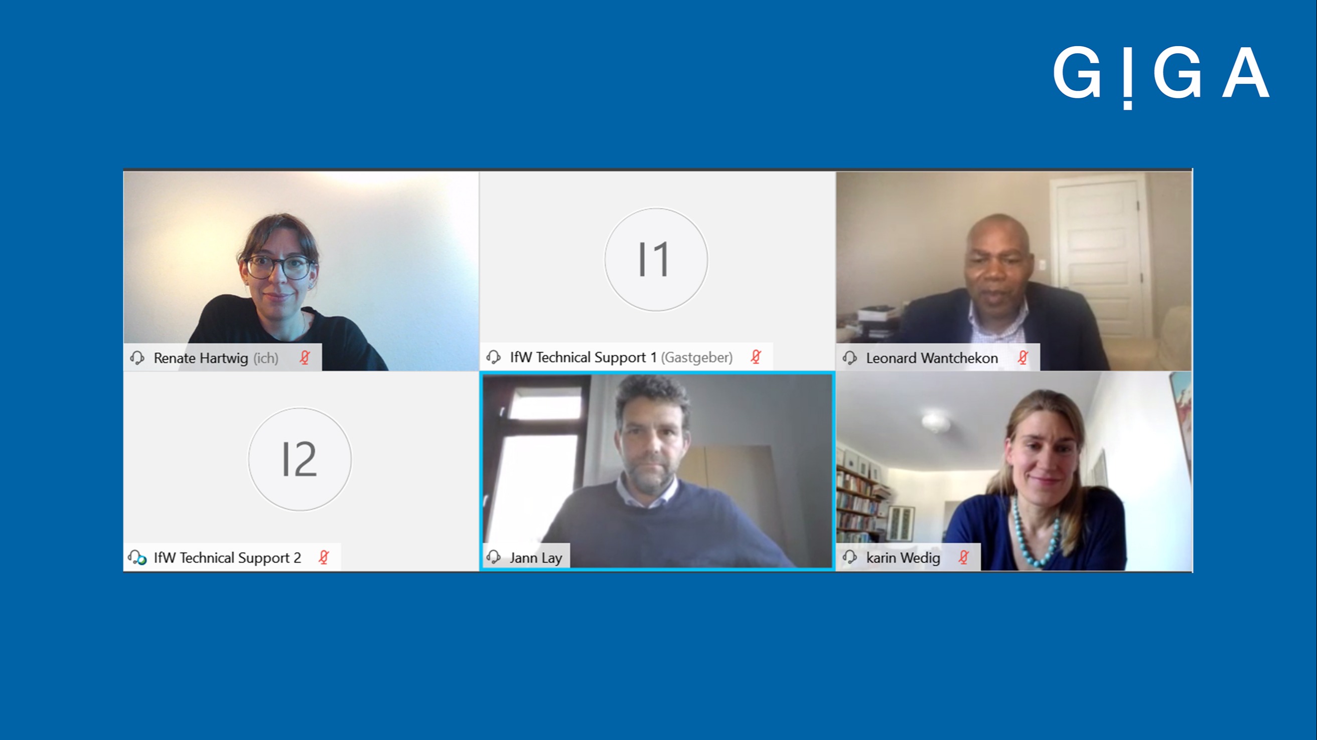 Screenshot of panelists of the workshop COVID-19 in Africa
