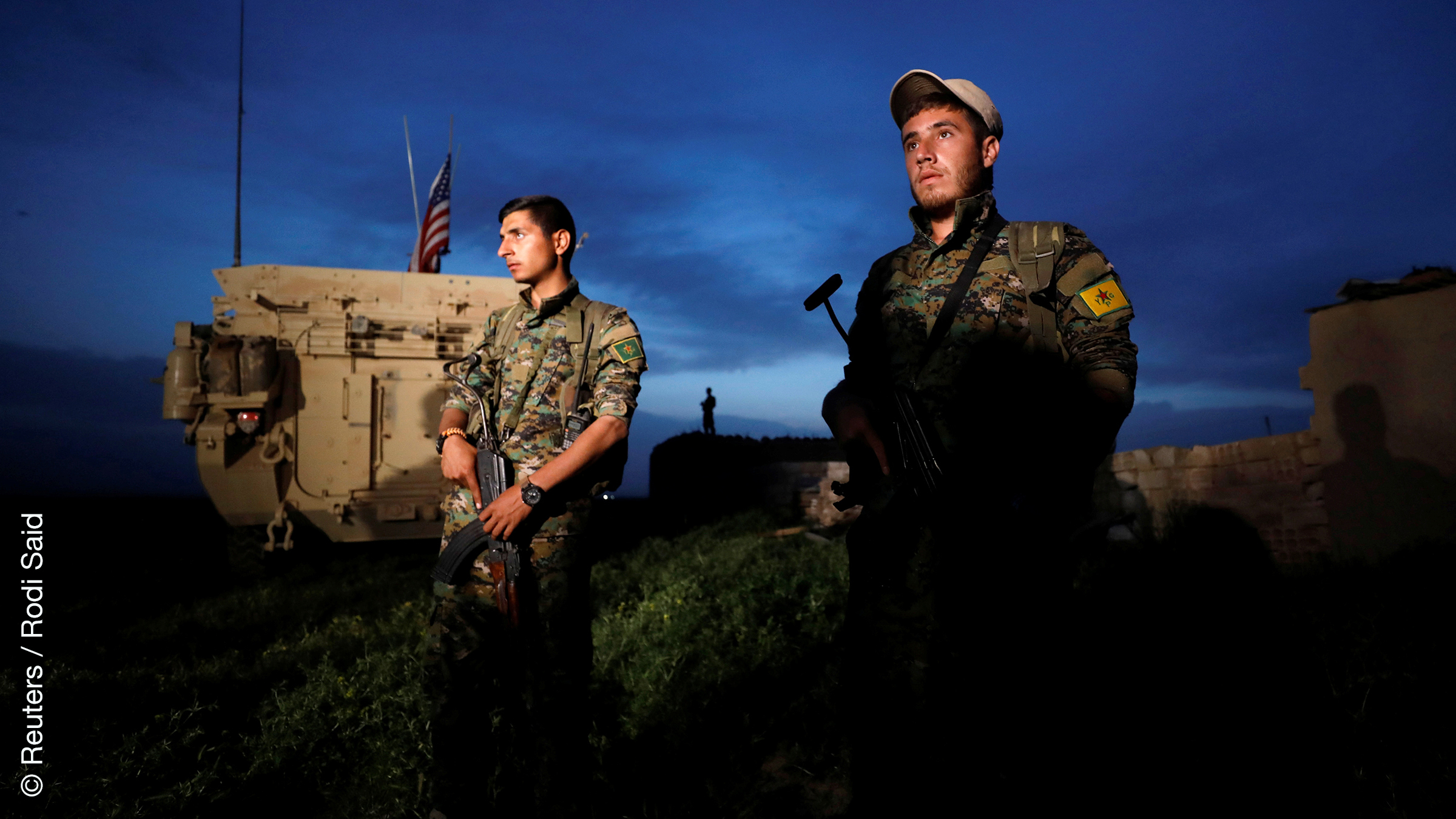 Kurdische Kämpfer nahe der türkischen Grenze.