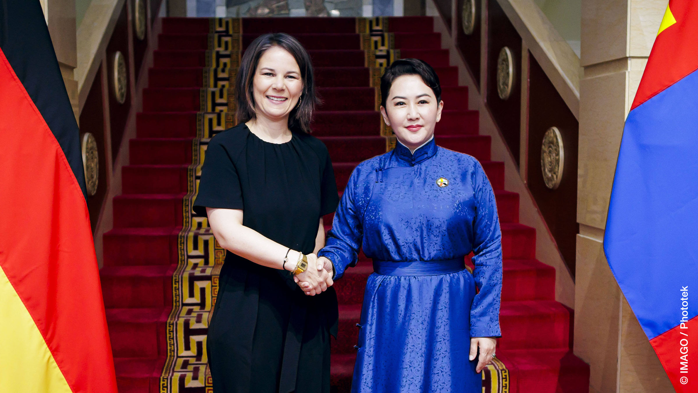Annalena Baerbock (Buendnis 90 Die Gruenen), Bundesaussenministerin, trifft die Aussenministerin der Mongolei, Batmunkh Battsetseg. 