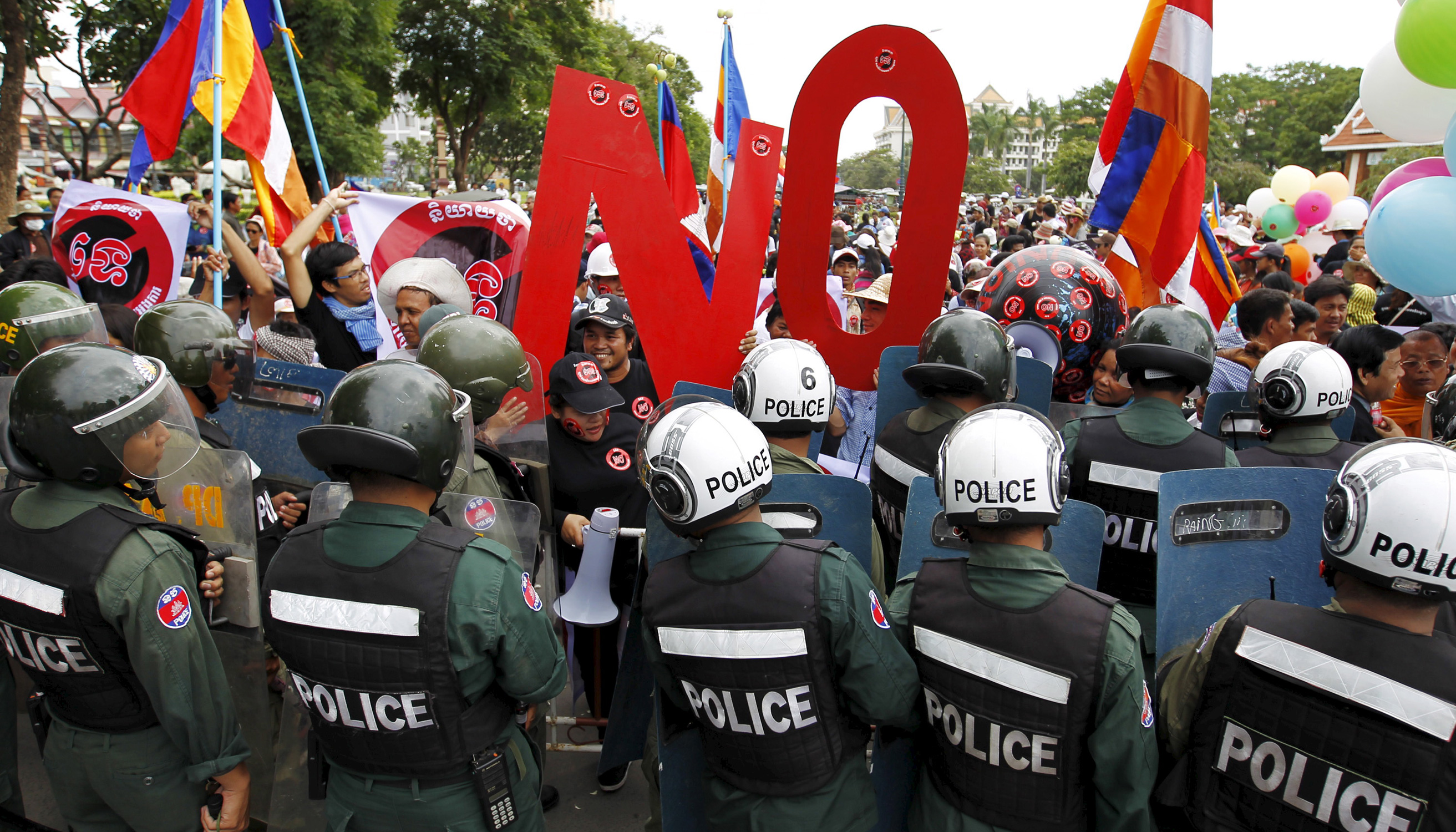 Kambodscha Protestmarsch von NGOs