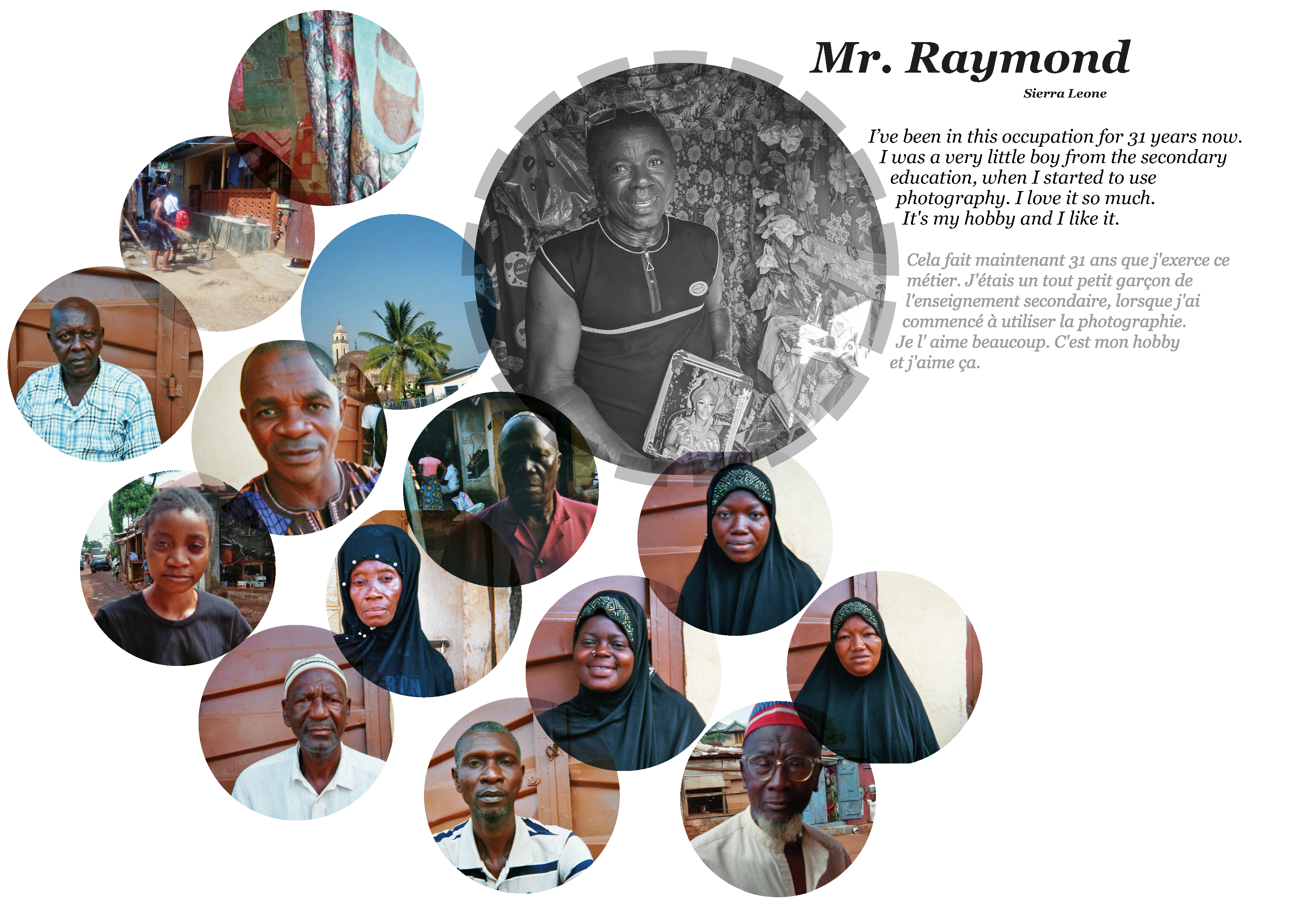 Collage of Pictures of religion and peace by Mr Raymond in Sierra Leone