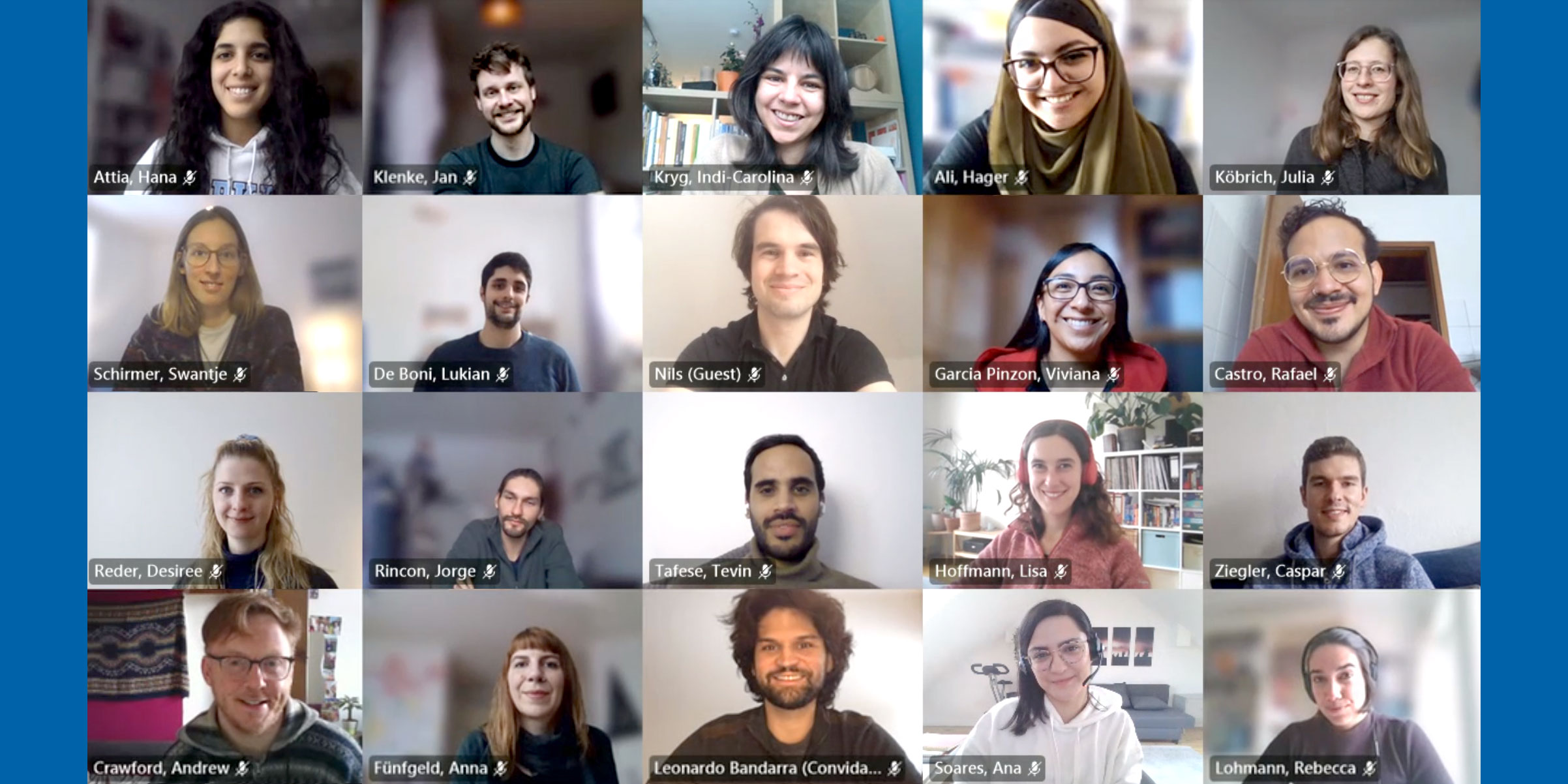 Screenshot of an online meeting of the doctoral students at the GIGA.