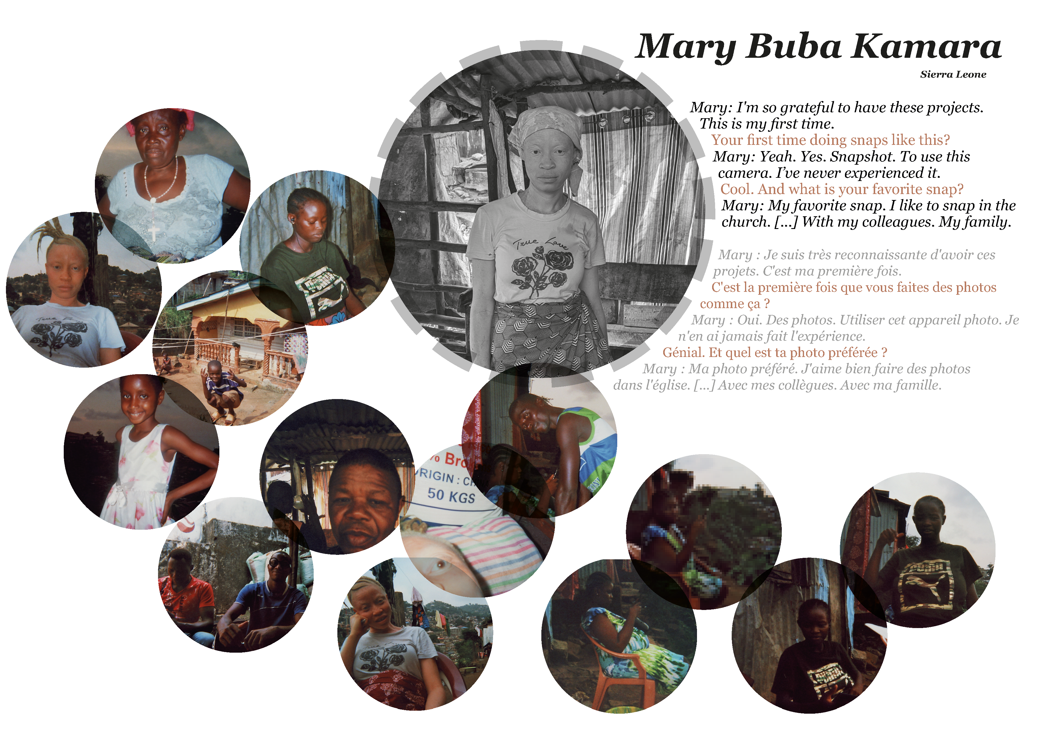Collage of pictures of religion and peace by Mary Buba Kamara in Sierra Leone
