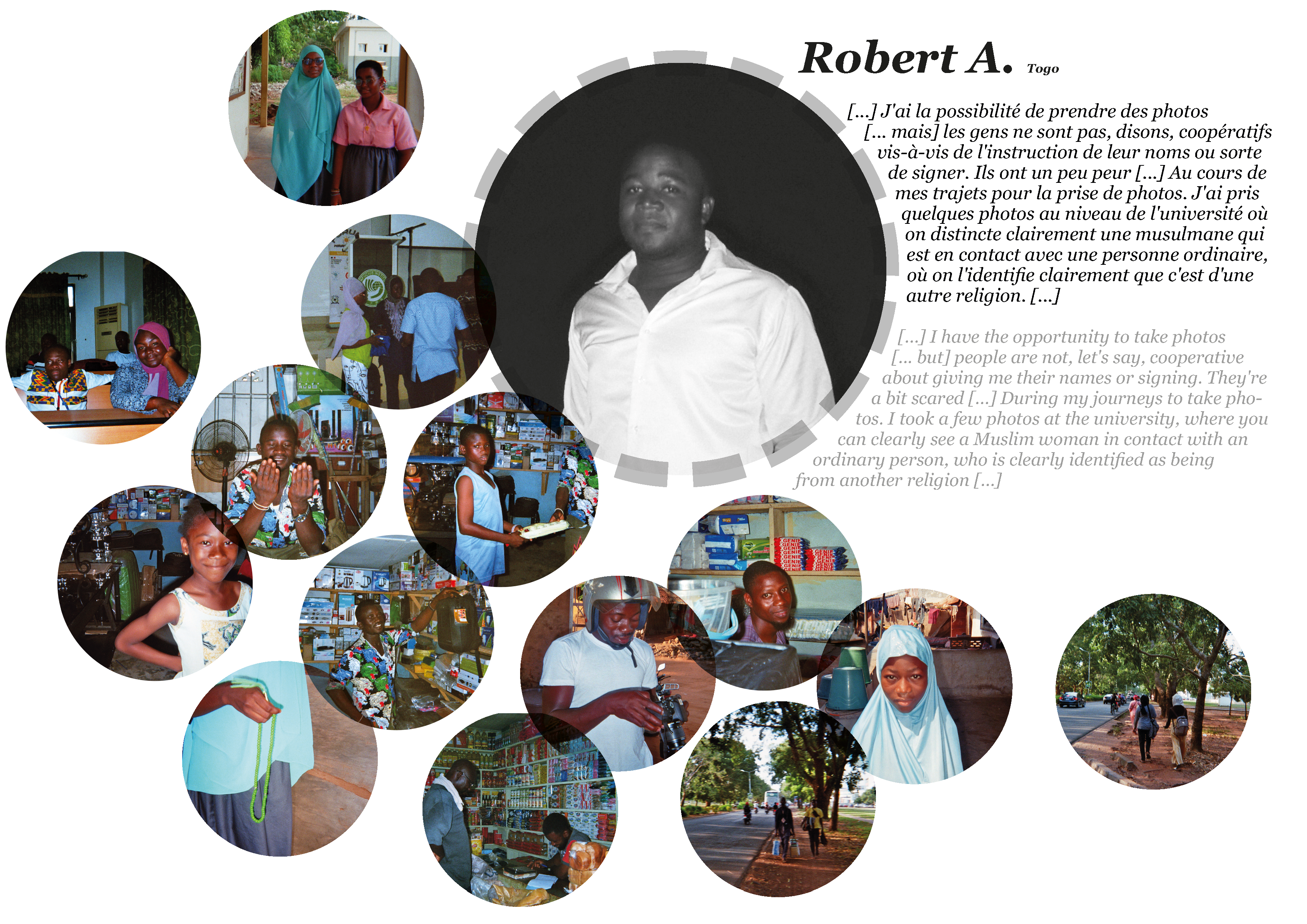 Collage of pictures of religion and peace by Robert  in Togo