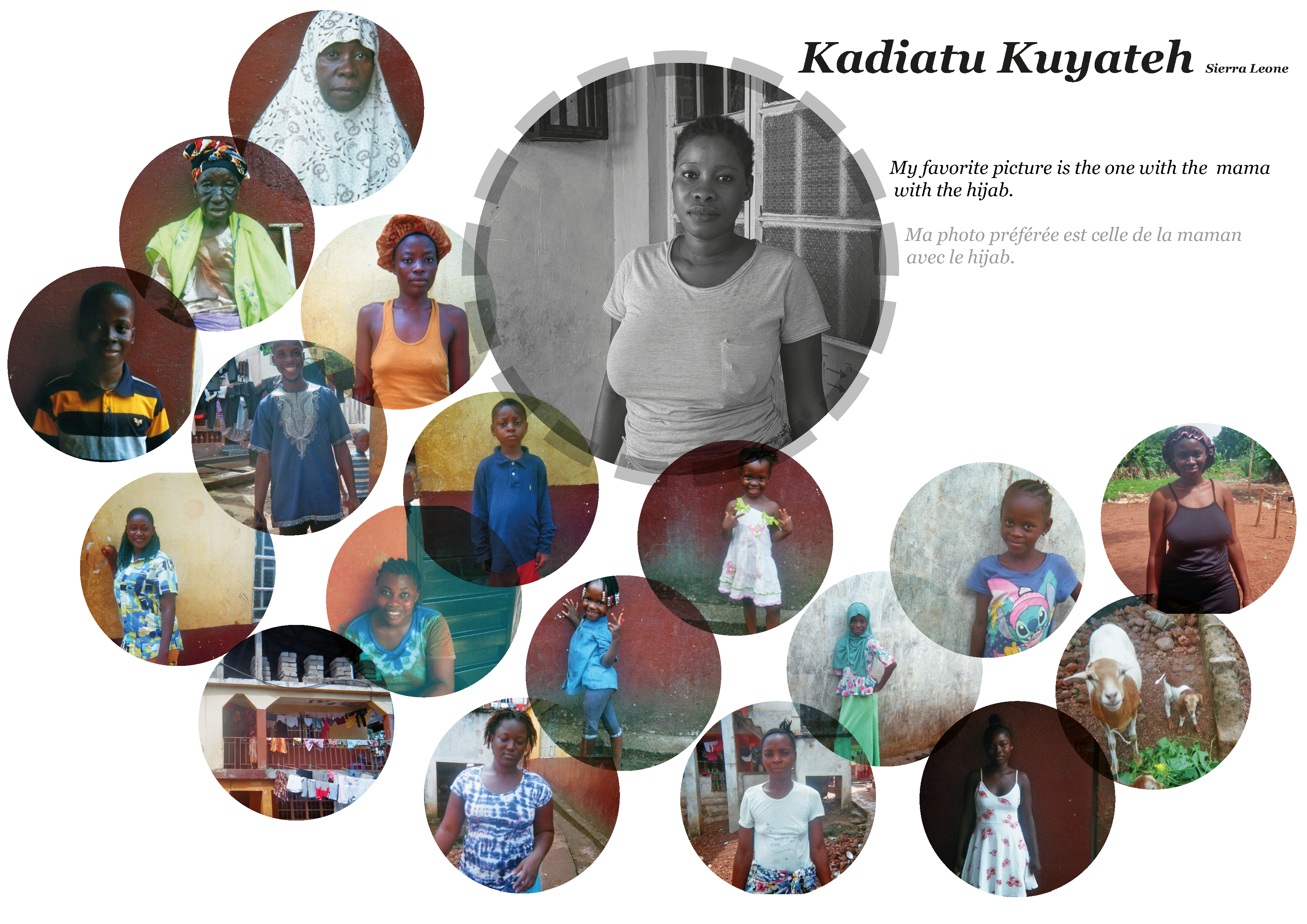 Collage of pictures of religion and peace  by Kadiatu Kuyateh in  Sierra Leone