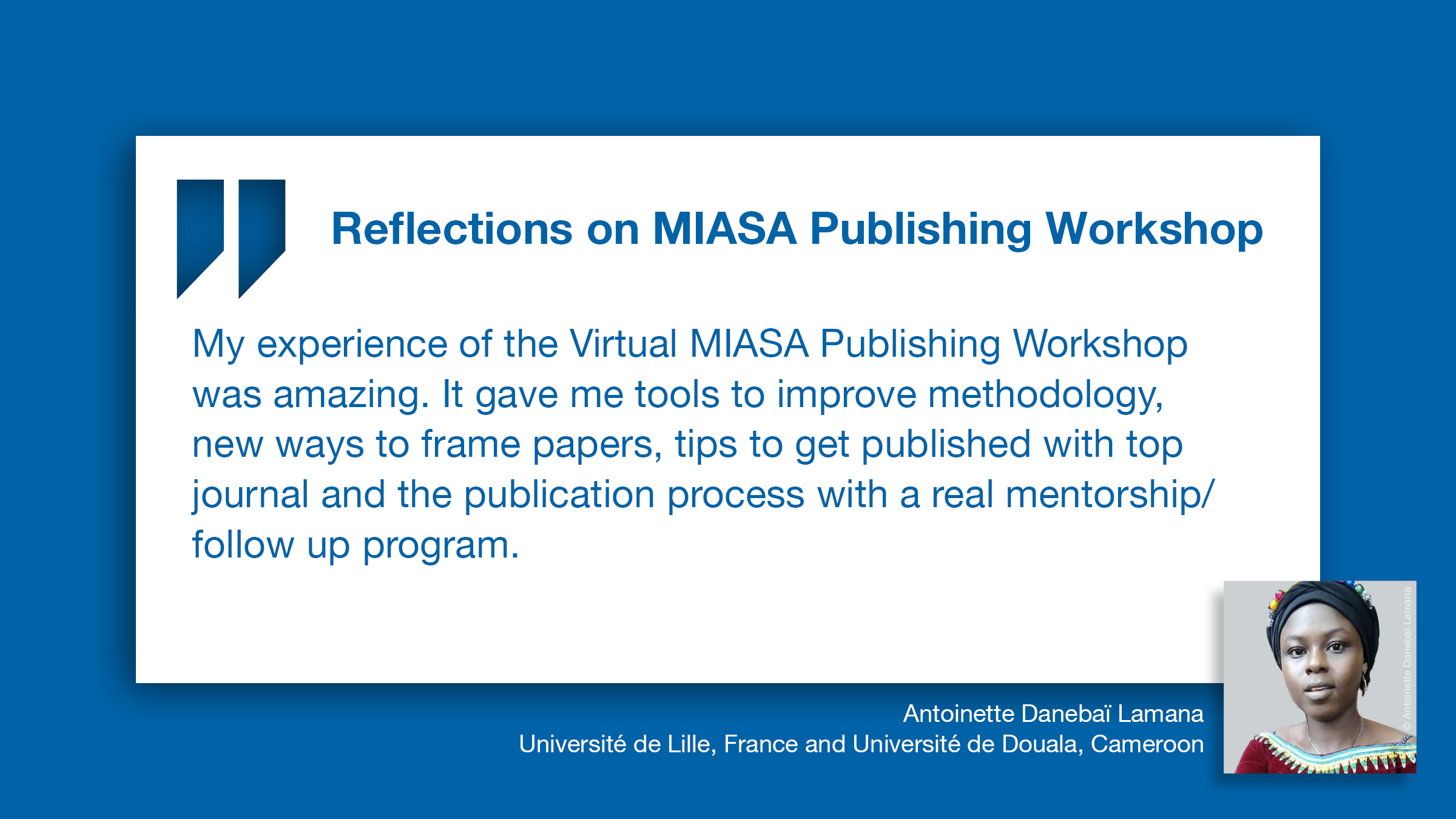 Reflections on MIASA Publishing Workshop: Quote by Lamana