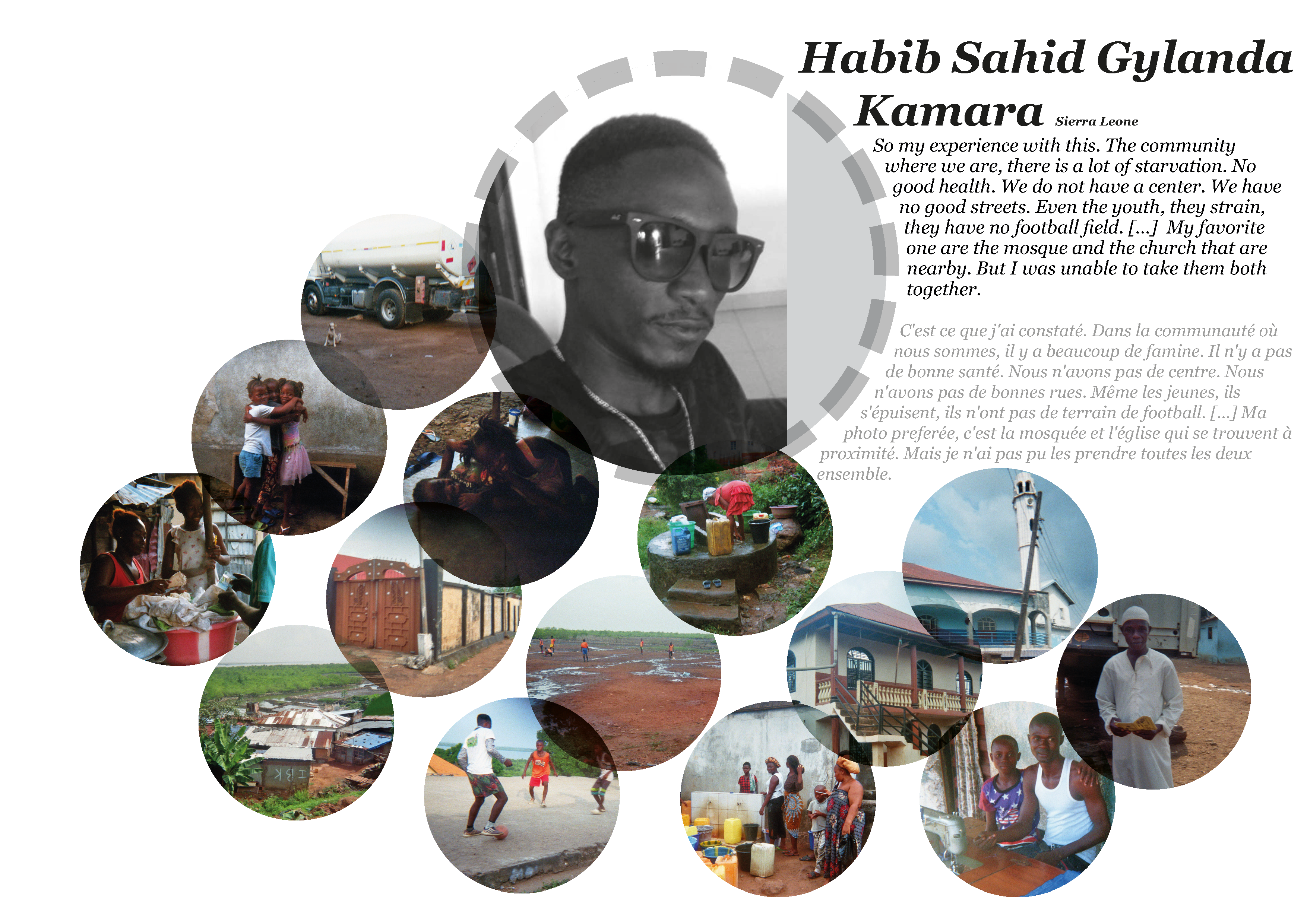 Collage of Pictures of religion and peace by Habib Sahid Gylanda Kamara in Sierra Leone
